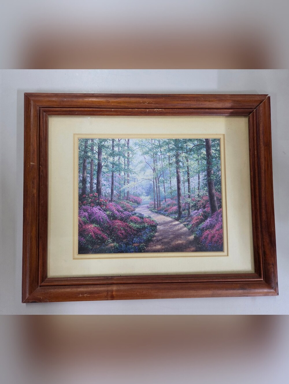 Schaefer Miles Woodland Walk Framed Print Cottagecore Forest Azalea Path 13x15